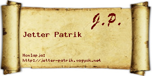 Jetter Patrik névjegykártya